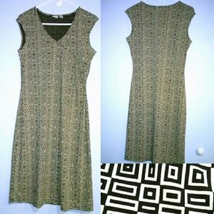 Old Navy Geo Sleeveless Ruched Dress Size Medium